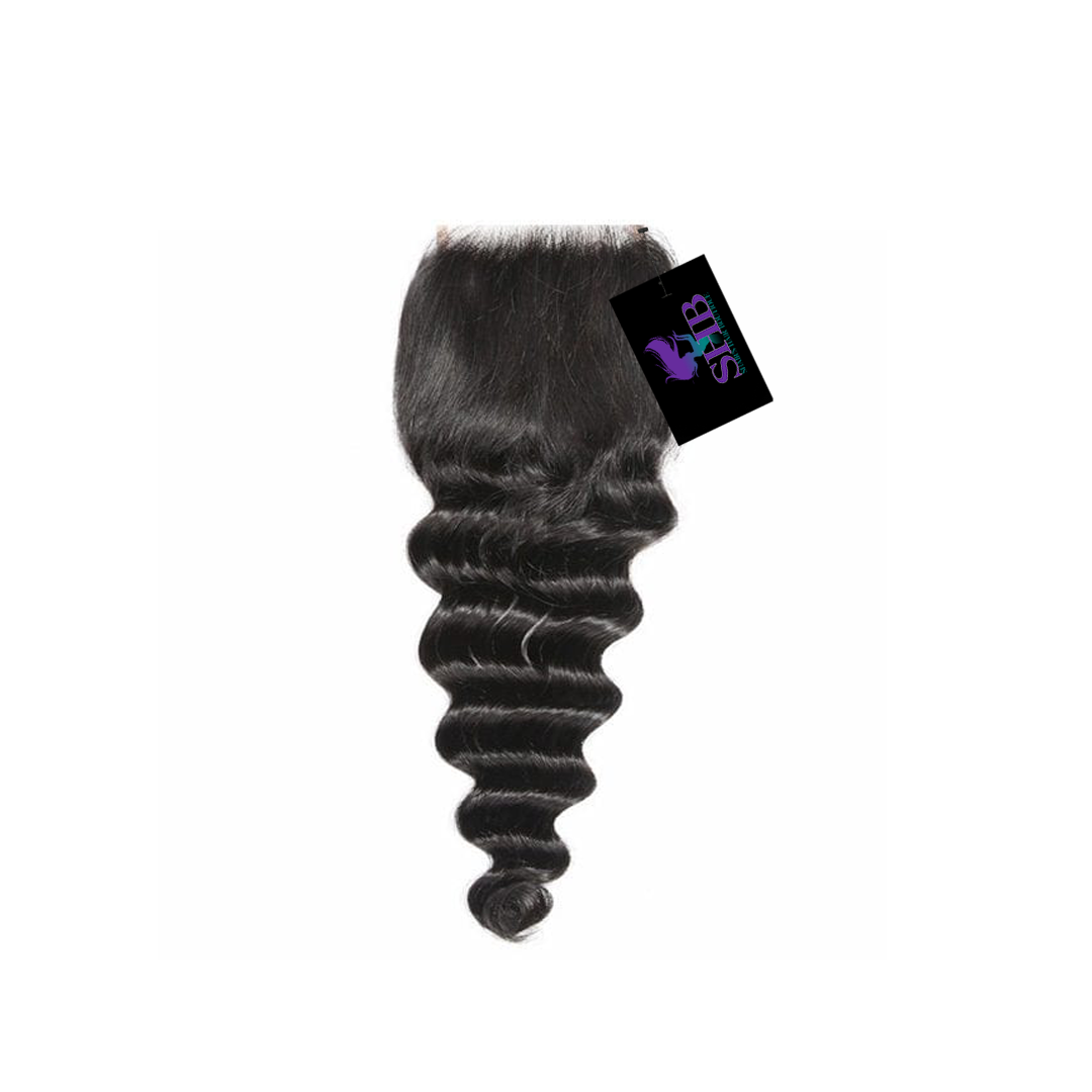 Sharis Hair Boutique Loose Deep Wave Lace Closure - Natural-looking lace closure with soft, bouncy loose deep waves for a seamless blend and realistic hairline.