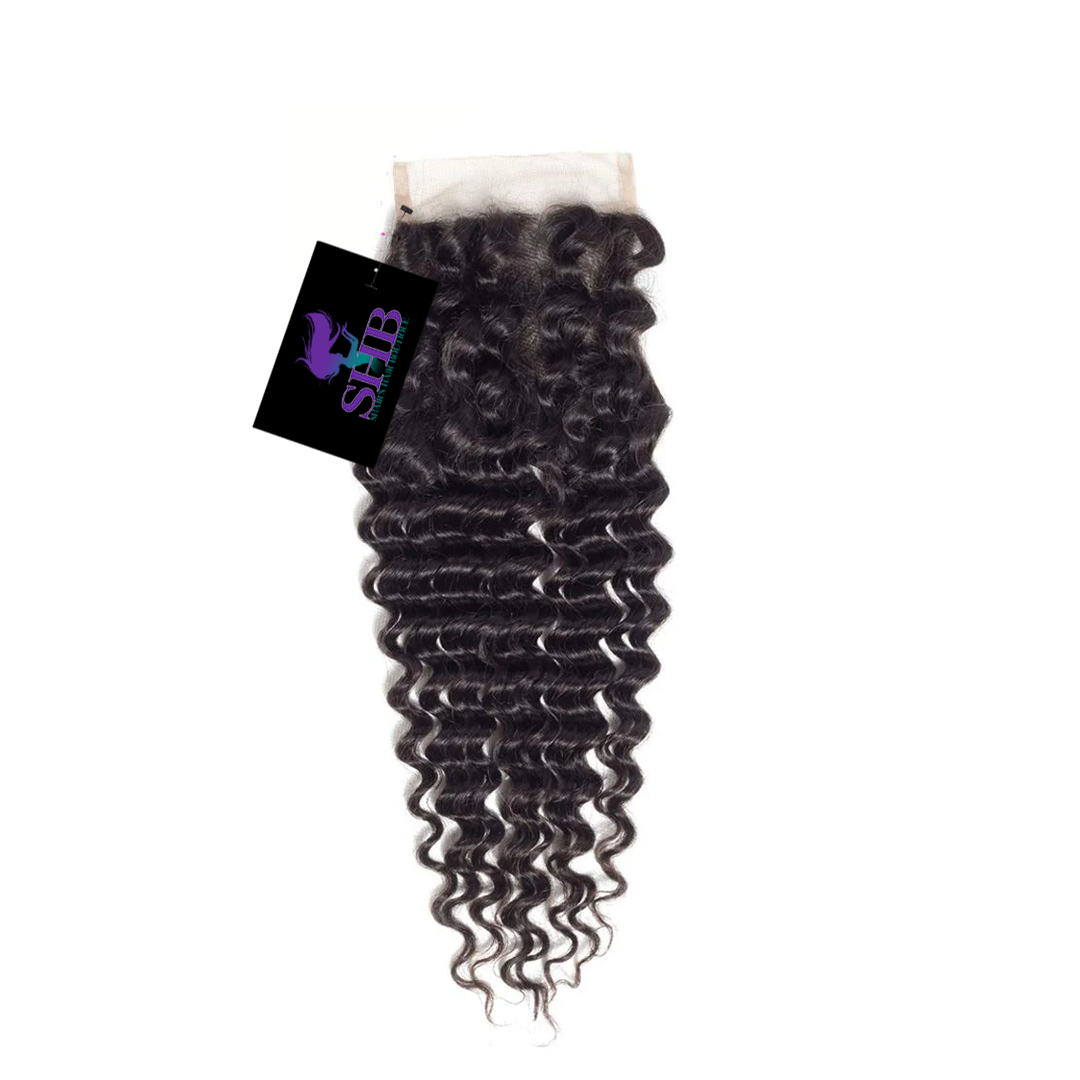 Shari’s Hair Boutique Deep Wave Lace Closure – Premium 4x4 HD Transparent Lace Closure with Rich Deep Wave Texture, Made from 100% Virgin Hair, Offers Seamless Blending and Natural-Looking Hairline, Ideal for Versatile Styling and a Flawless Finish